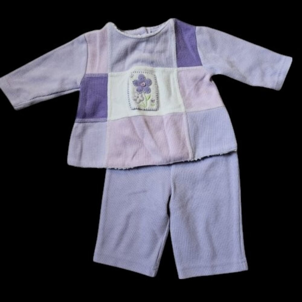 * KRU Purple Long Sleeved Pant Set Girls Size 6-9 months